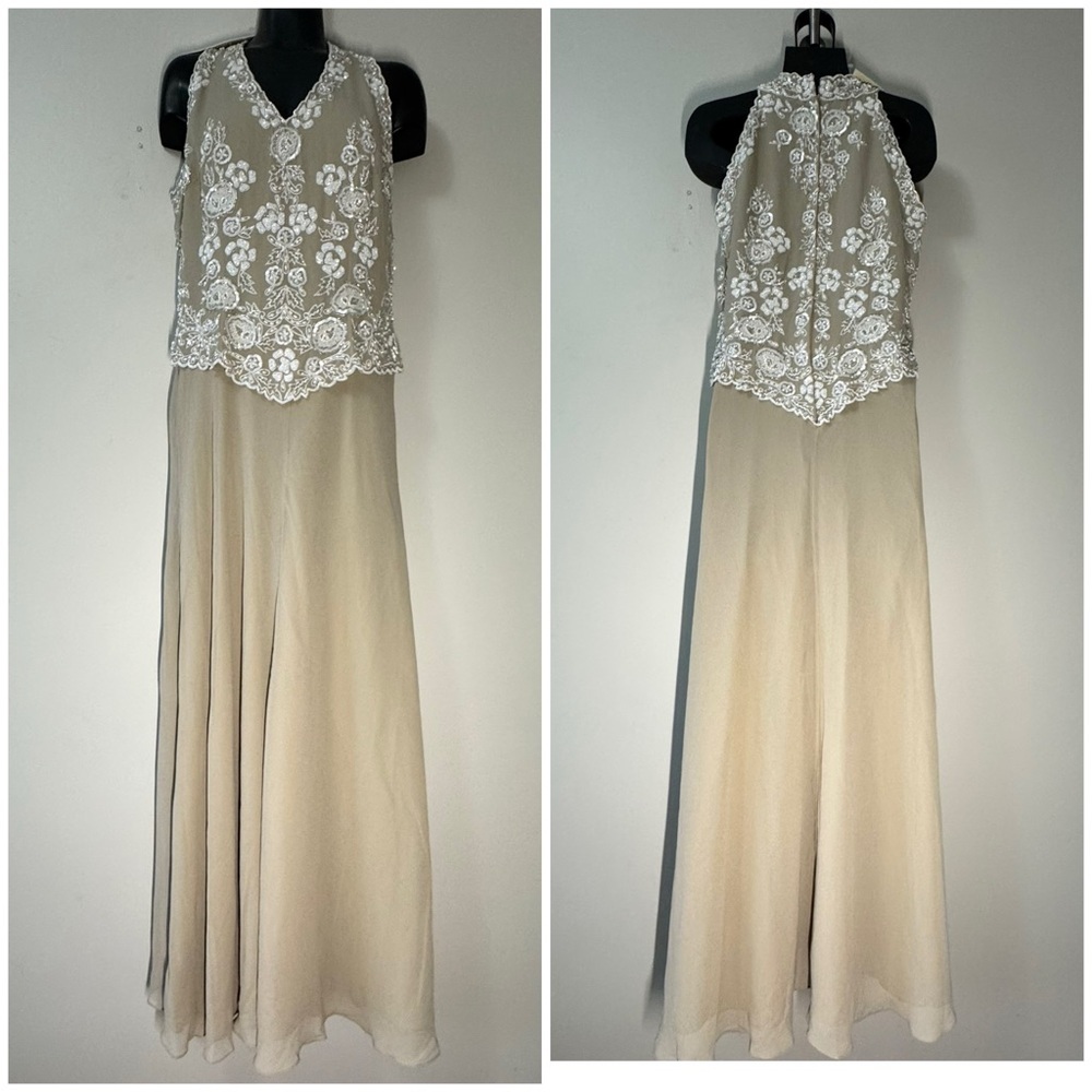 J Kara Sleeveless Halter Maxi Gown size 6